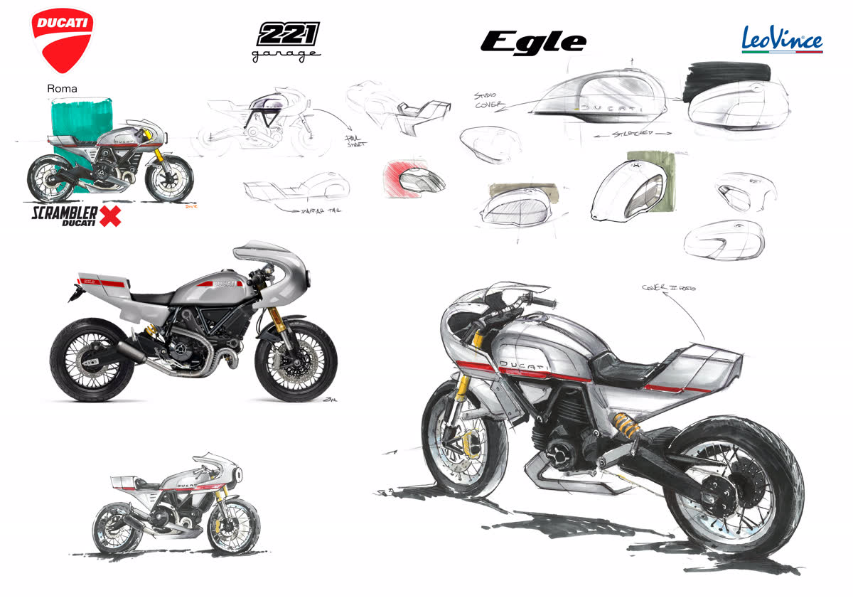 Sketch Ducati Scrambler «Egle» — Garage221